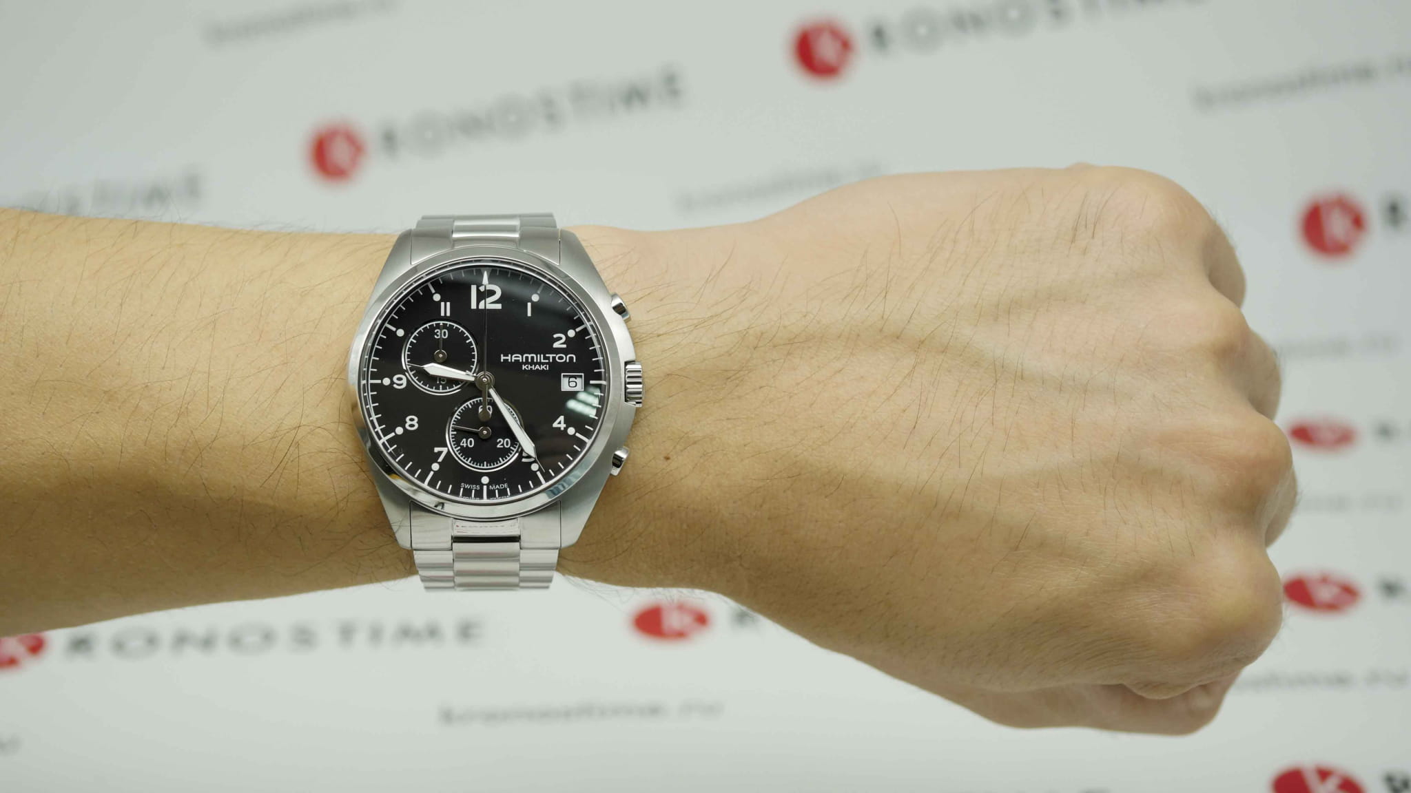 Hamilton Hamilton Khaki Aviation Pilot Pioneer Chrono H76512133 швейцария наручные мужские часы заводная головка с логотипом Hamilton